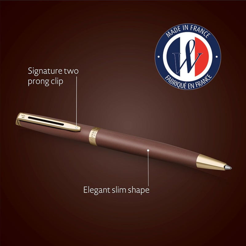 Waterman Hémisphère Ballpoint Pen - The Understated Edit - Copper Red - Medium Tip and Blue Ink - Gift Box - Image 3